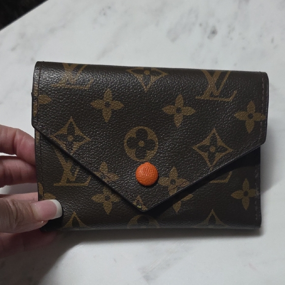 None Handbags - LV Brown and Orange Monogram Wallet